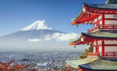 Mount Fuji Japan snow capped mountain iconic volcano Japan tour scenic landscape Fuji travel Japan